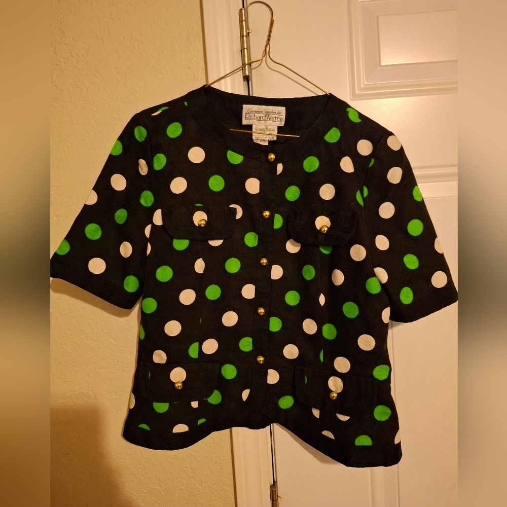 Polka dot Button Blouse